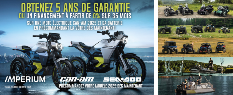 Précommandes Motos Électriques Can-Am et Sea-Doo 2025